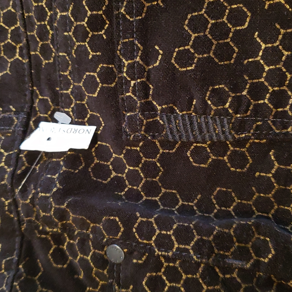 Paige USA NEW Velvet Verdugo Honeycomb Ultra Skinny Jeans Black Gold Womens 🎉HP - Picture 11 of 15